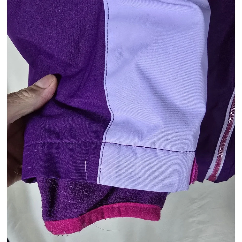 Lands End Kids Girls Purple‎ Light Purple Star Ski Jacket Hooded Zip Up XL